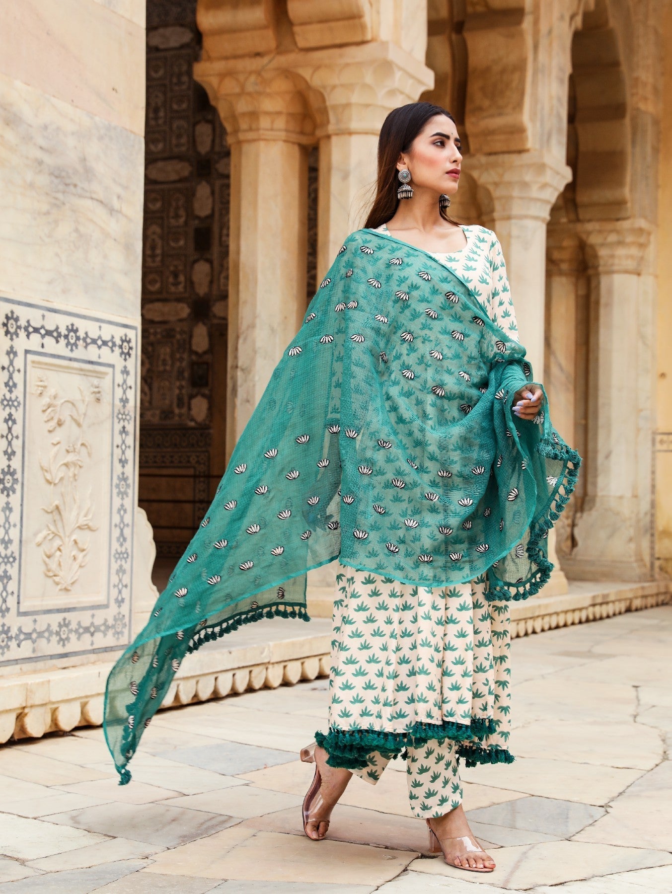 Padmini Green Anarkali Set