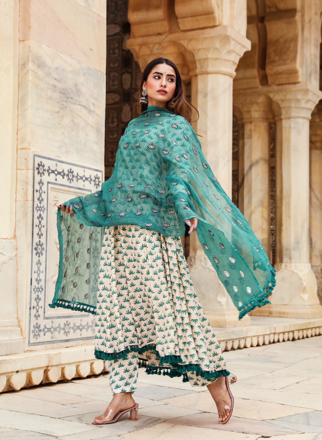 Padmini Green Anarkali Set