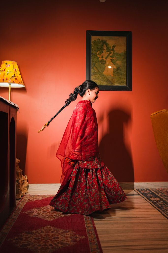 Zoya Red Sharara Set