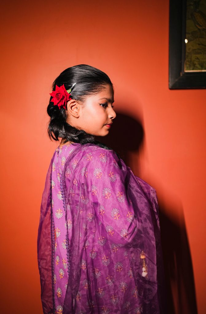 Fazia Purple Sharara Set