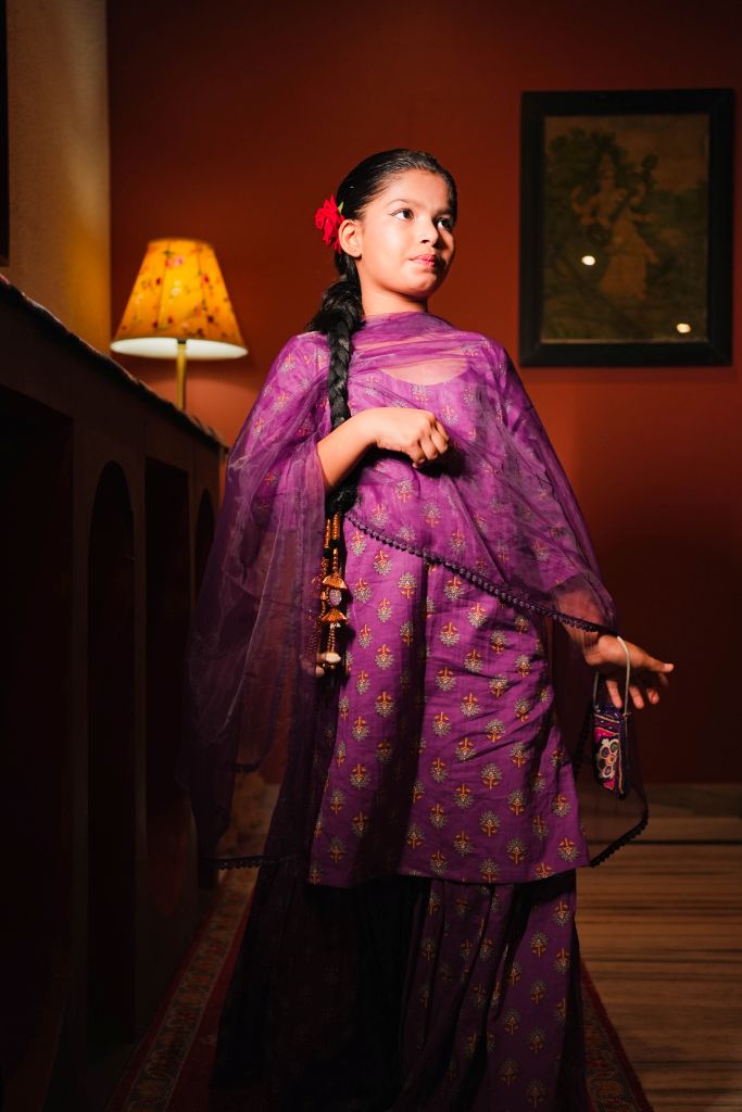 Fazia Purple Sharara Set