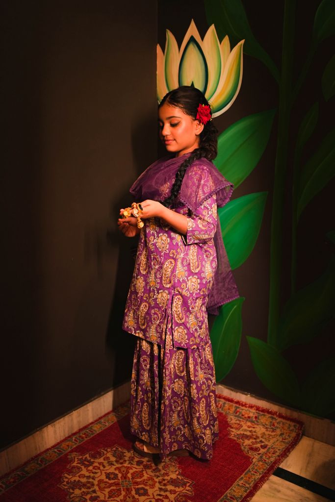 Zoya Purple Sharara Set