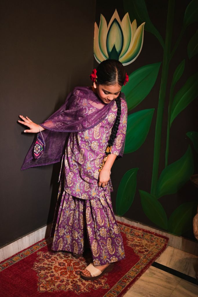 Zoya Purple Sharara Set