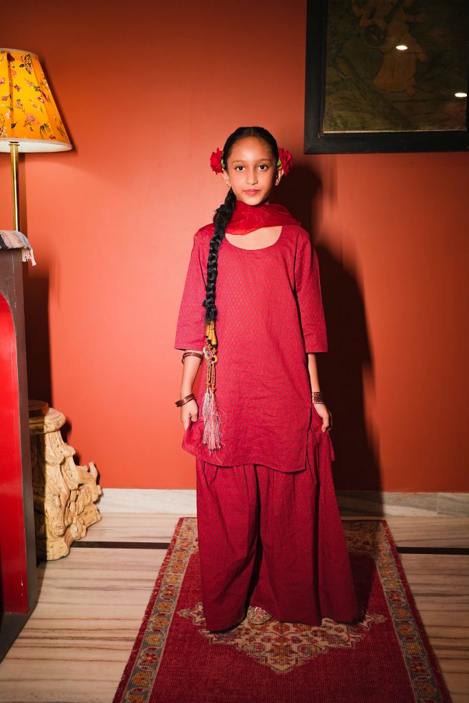 Sheena Red Sharara Set