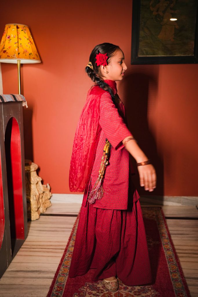 Sheena Red Sharara Set