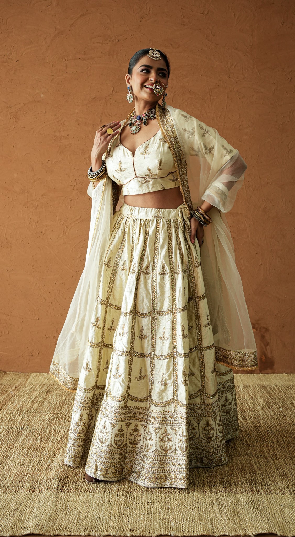 Mashoor Ivory Lehenga Set