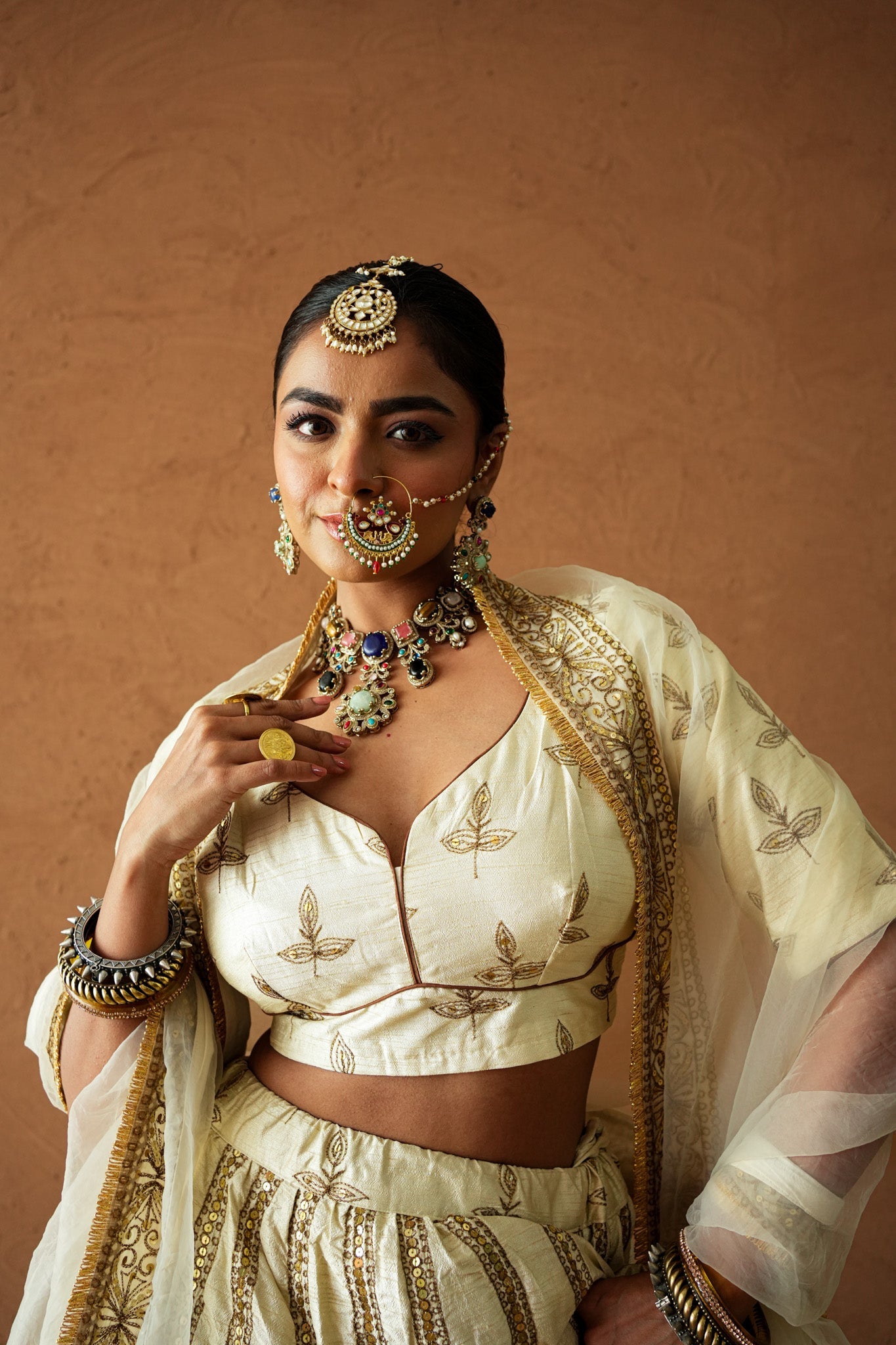 Mashoor Ivory Lehenga Set