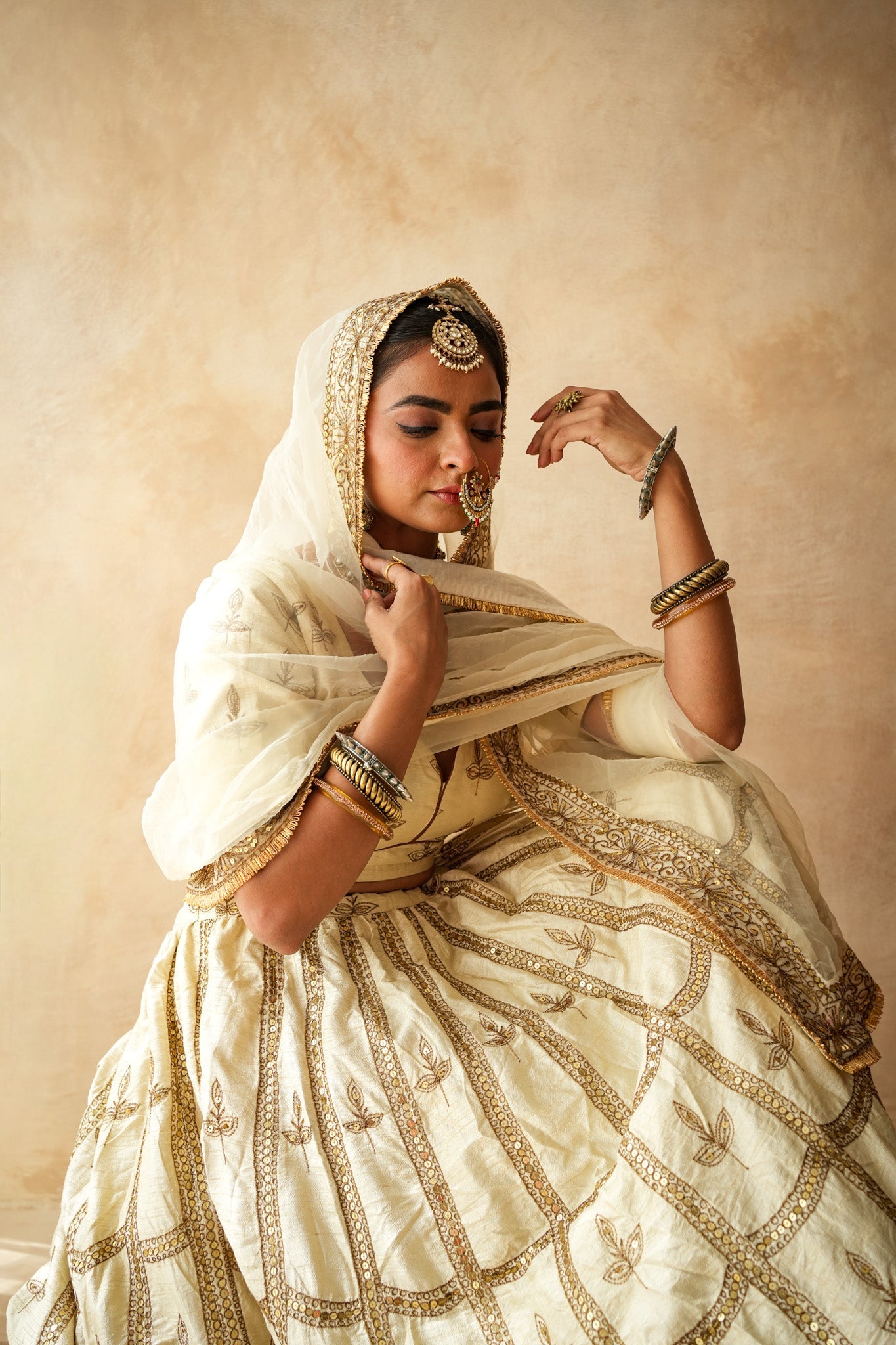 Mashoor Ivory Lehenga Set