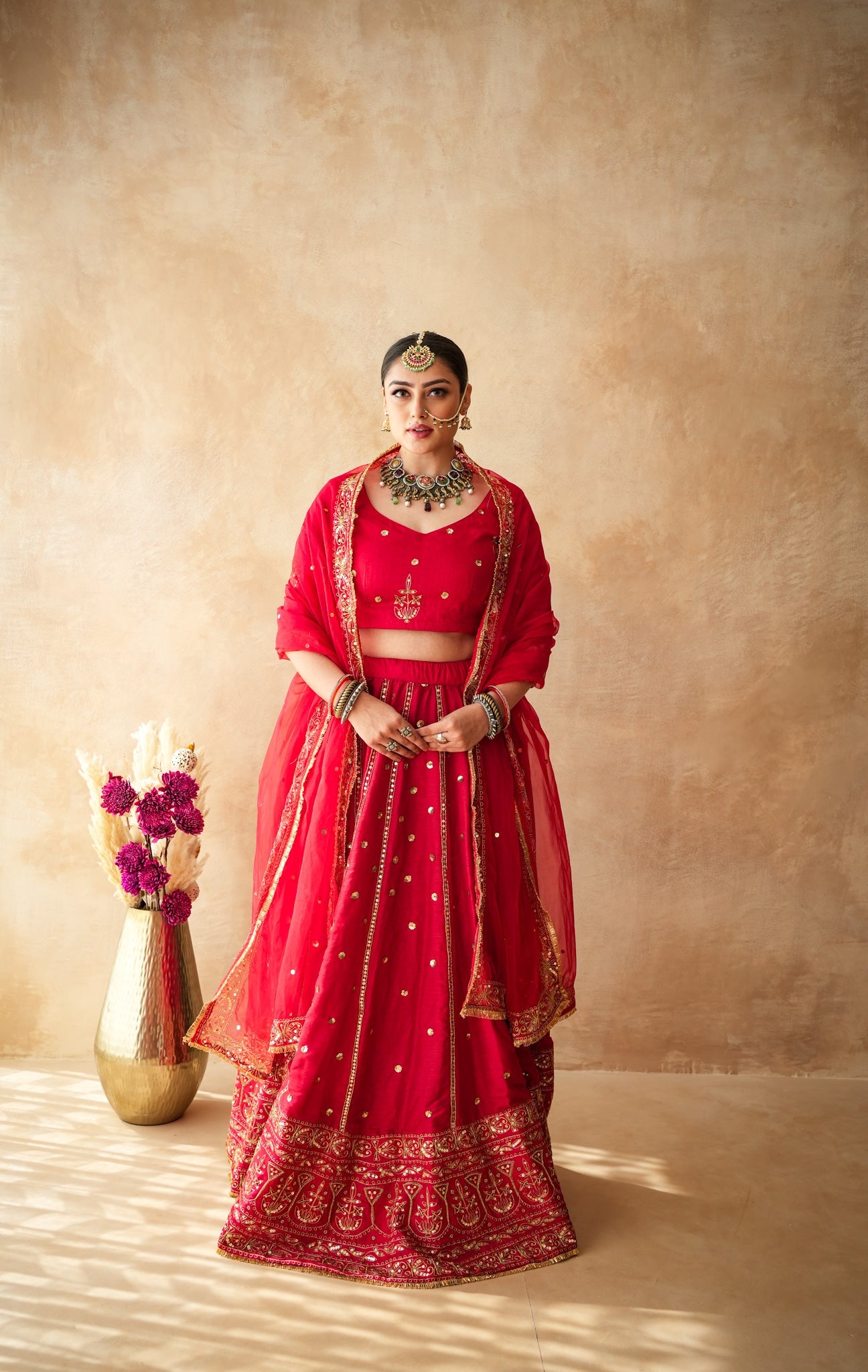 Mashoor Red Lehenga Set