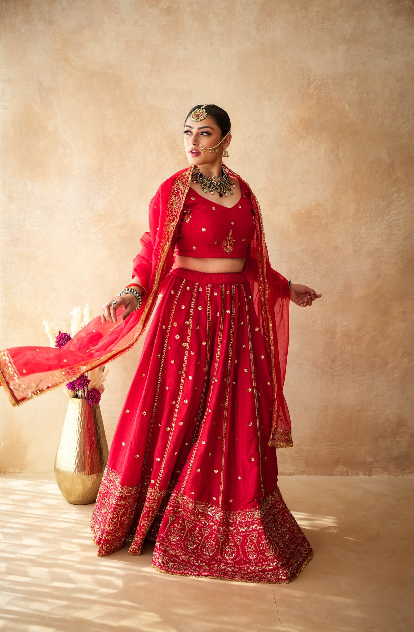 Mashoor Red Lehenga Set