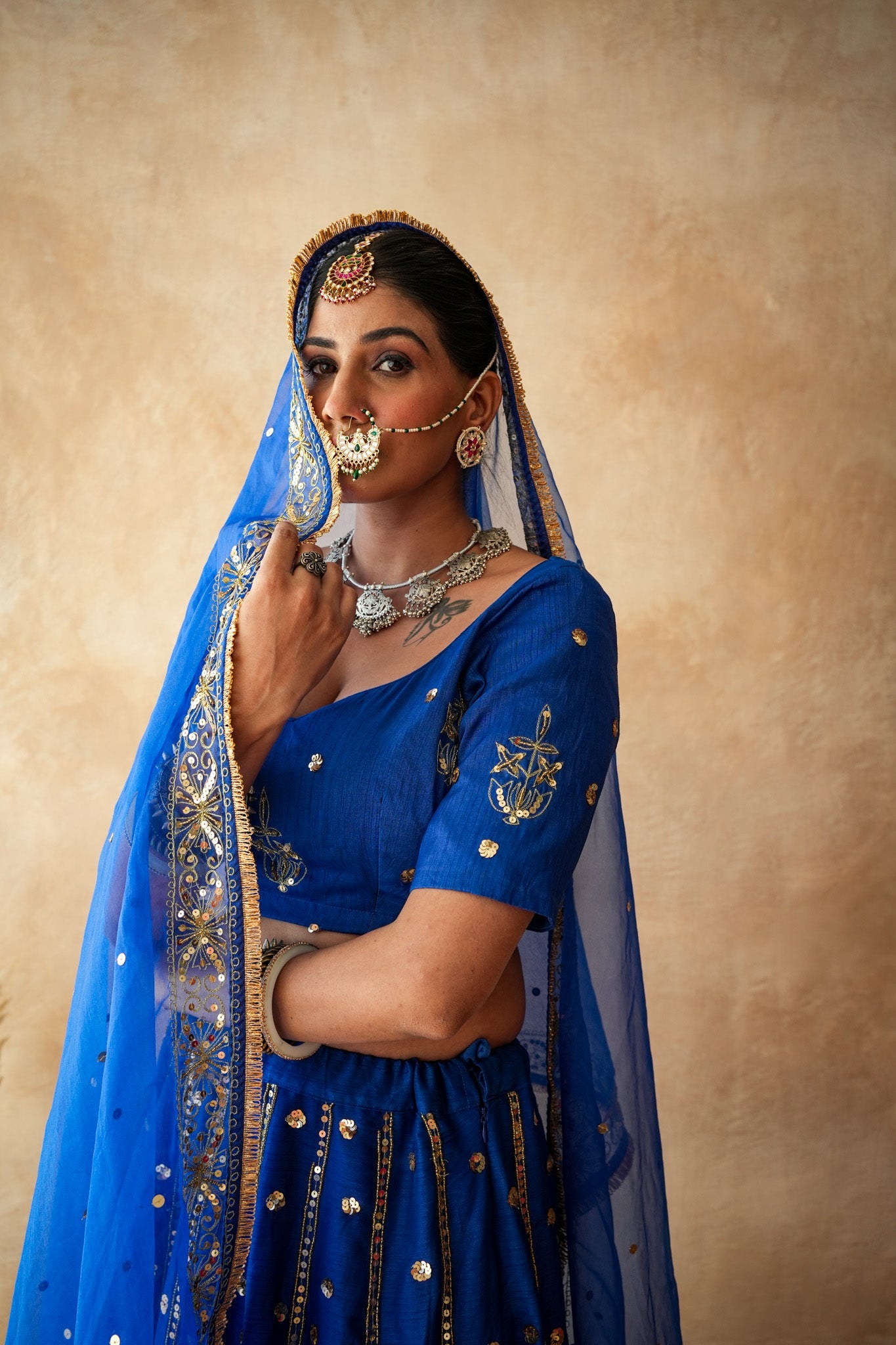 Mashoor Blue Lehenga Set
