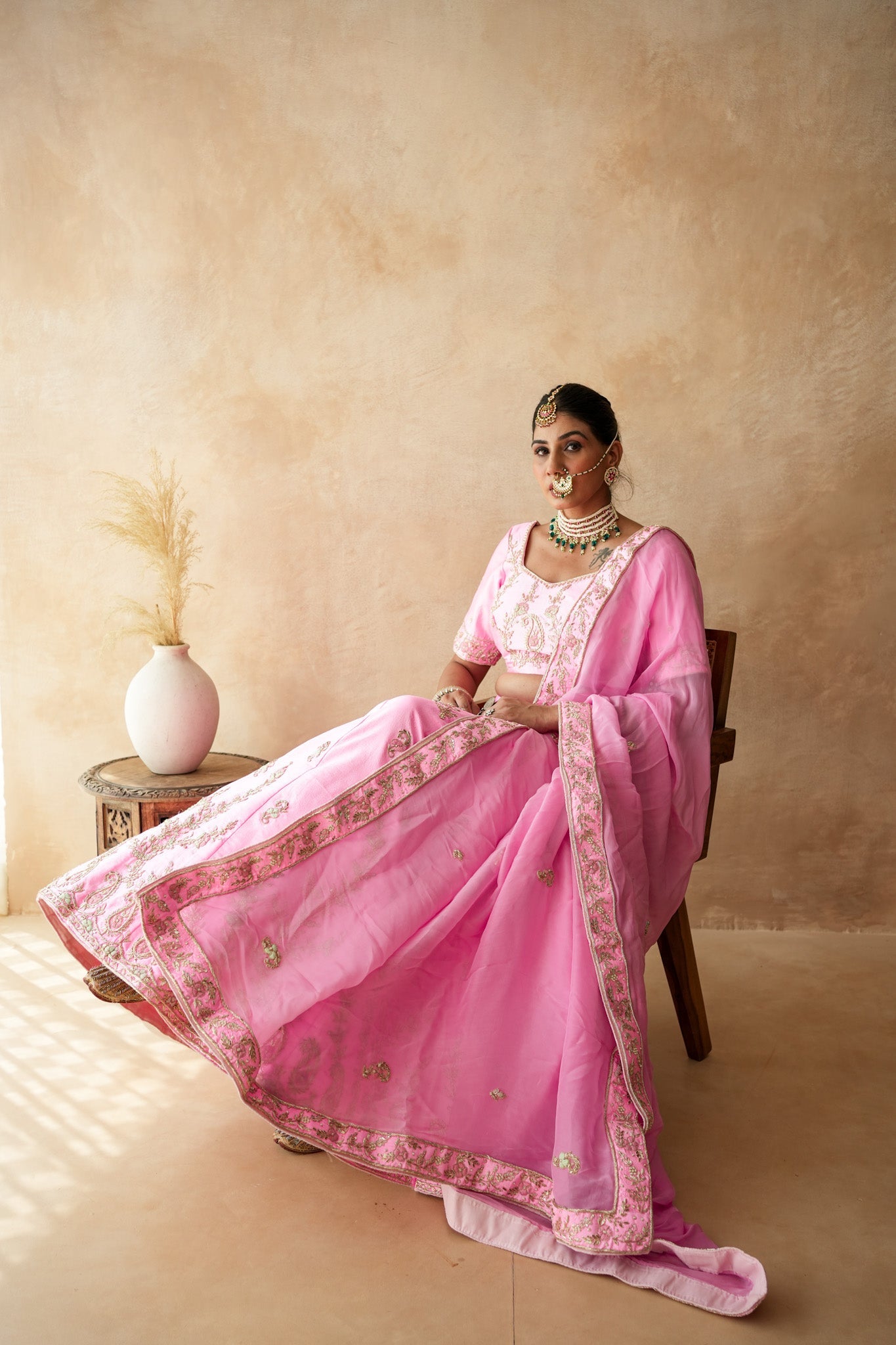 Usma Pink Lehenga Set
