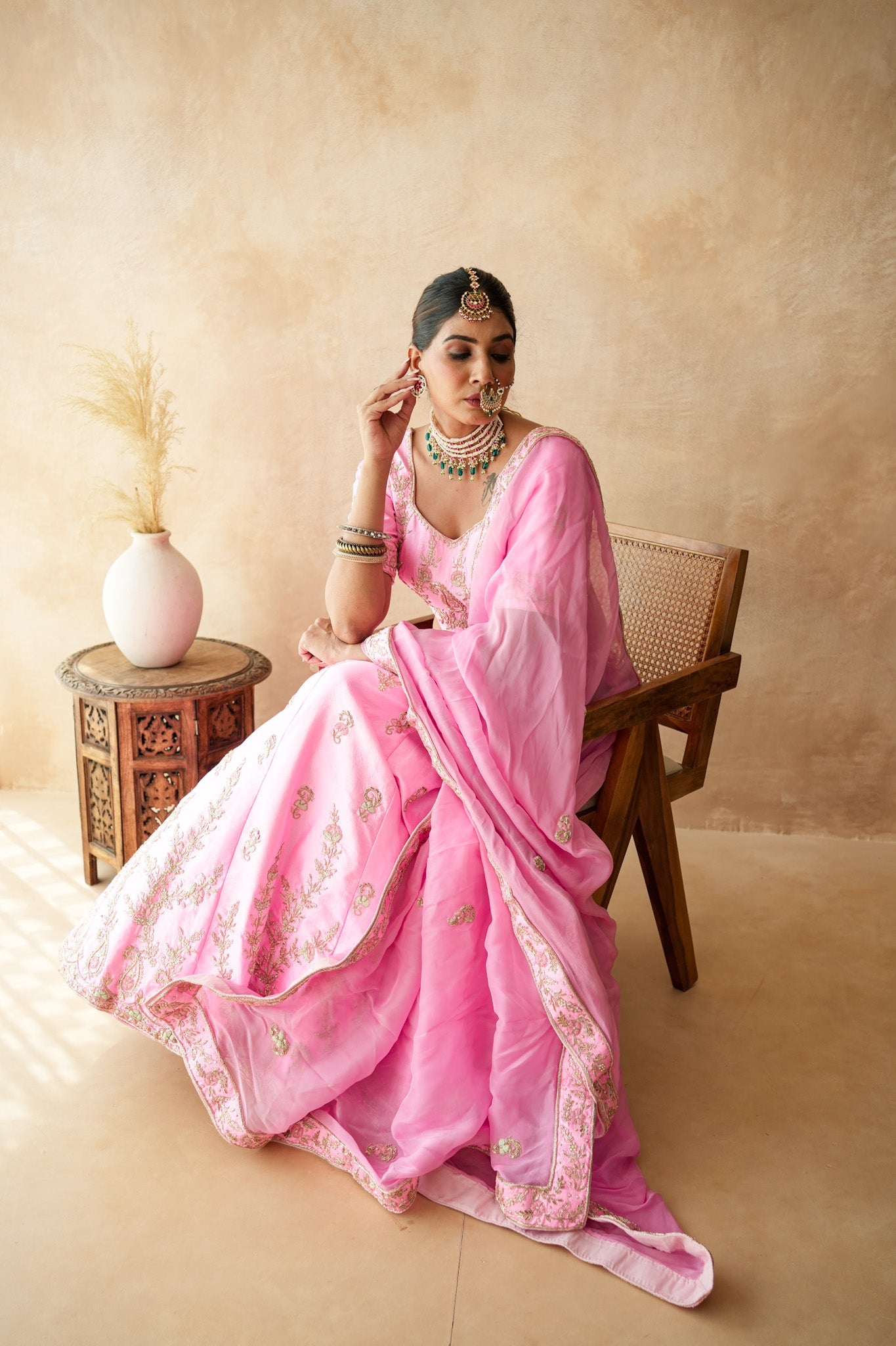 Usma Pink Lehenga Set