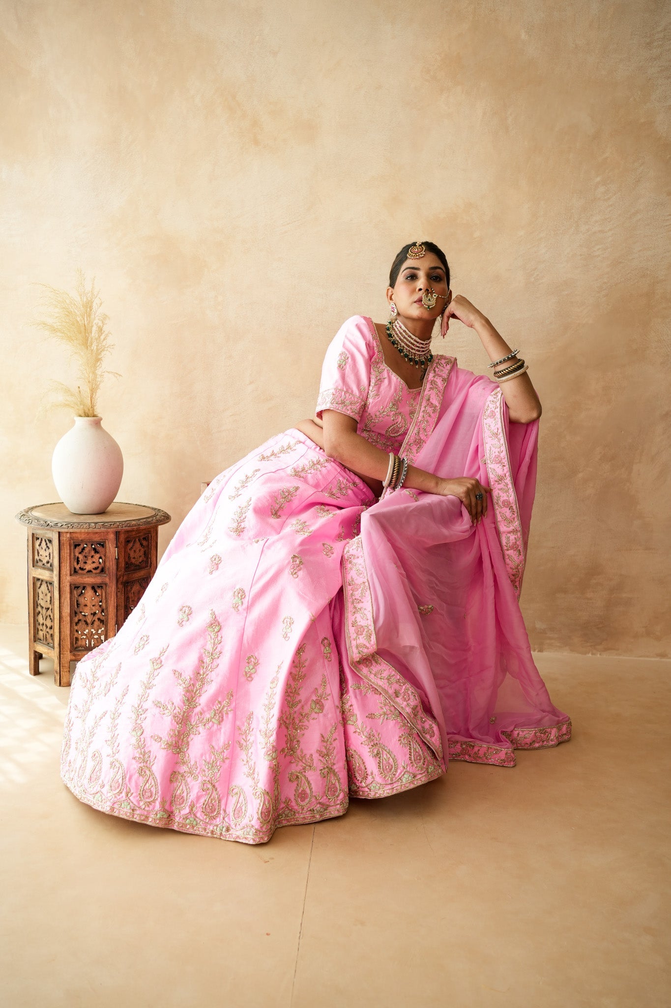 Usma Pink Lehenga Set