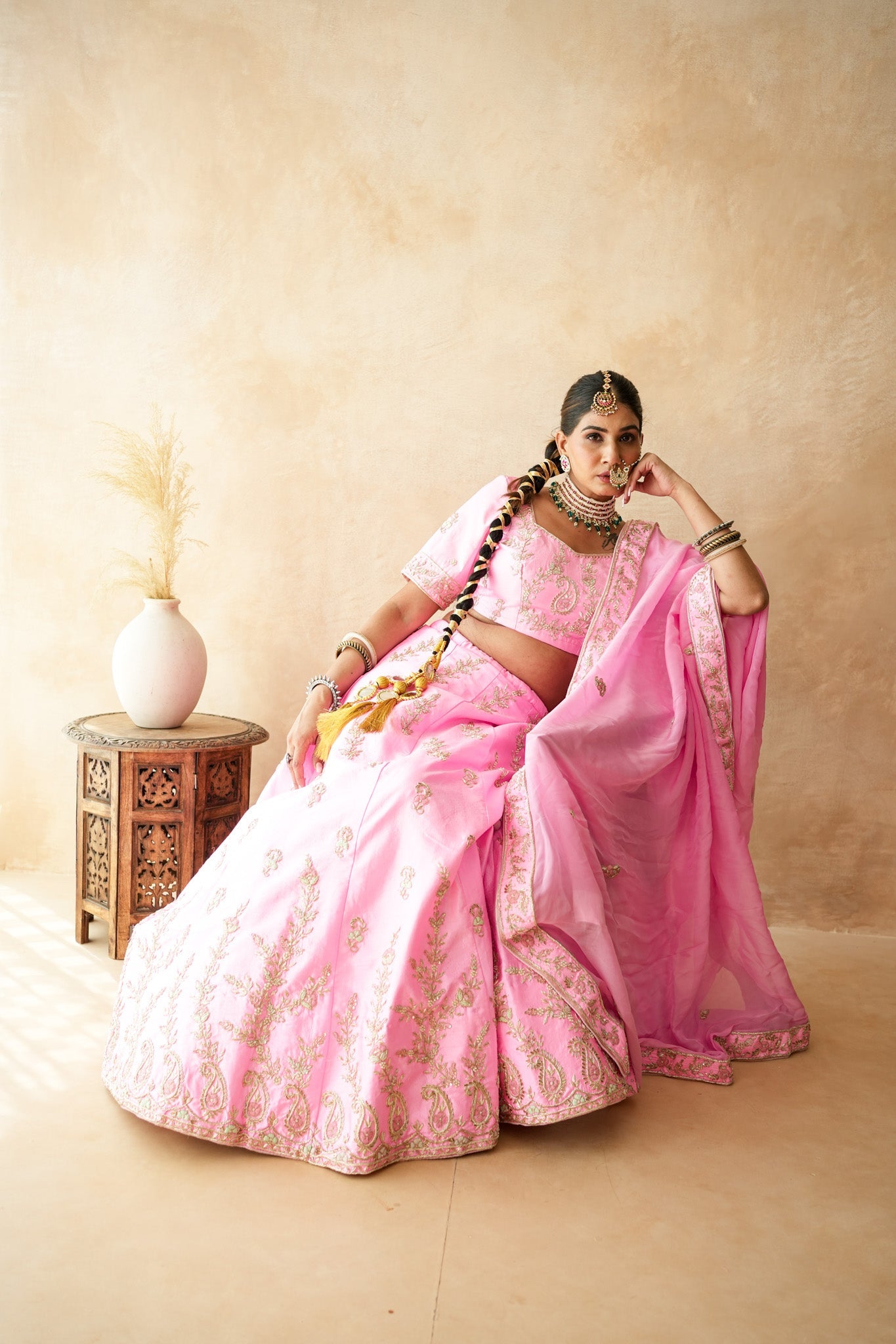Usma Pink Lehenga Set