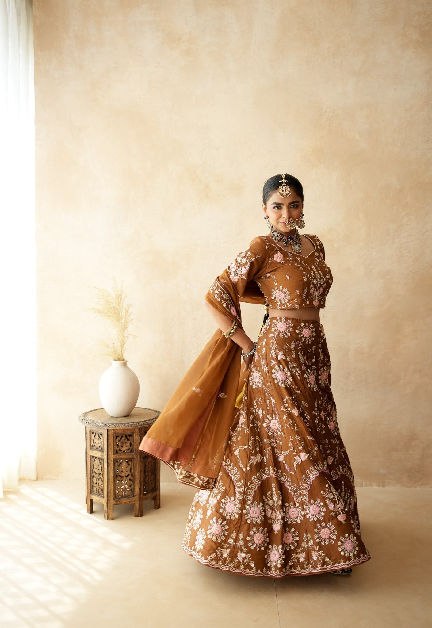 Chitra Brown Lehenga Set