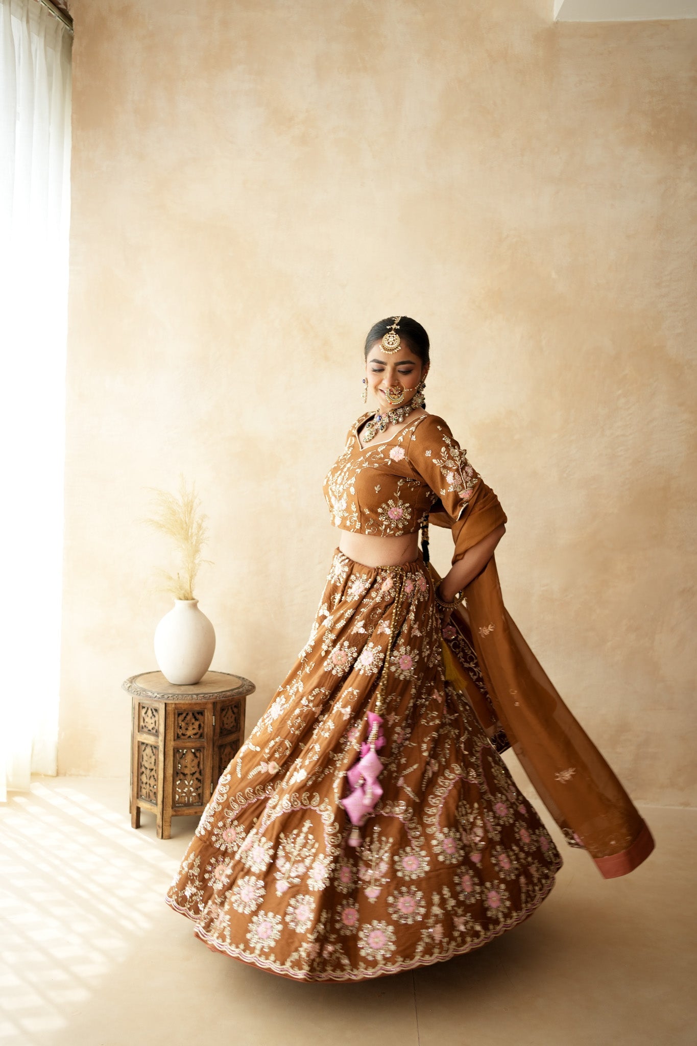 Chitra Brown Lehenga Set