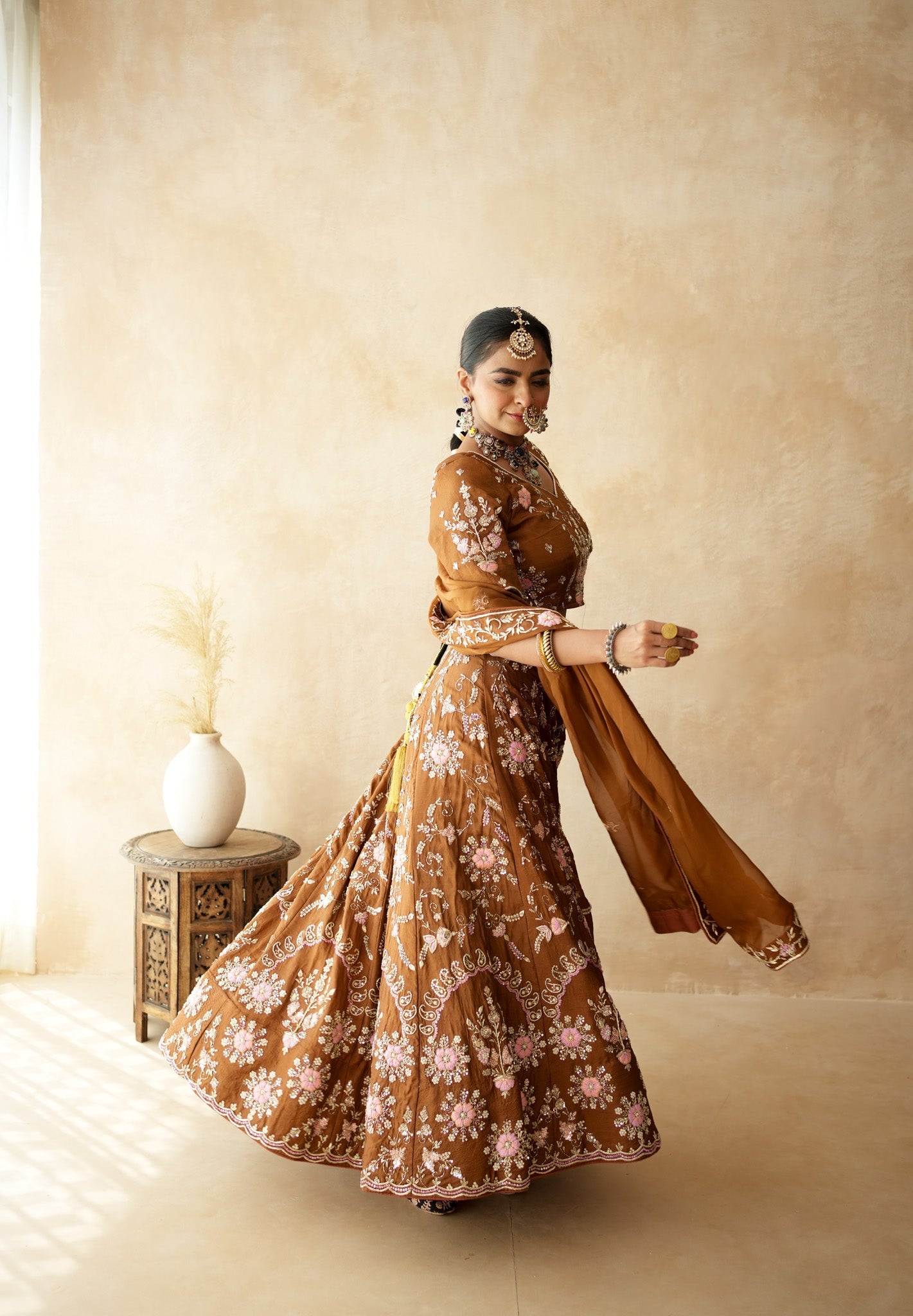 Chitra Brown Lehenga Set