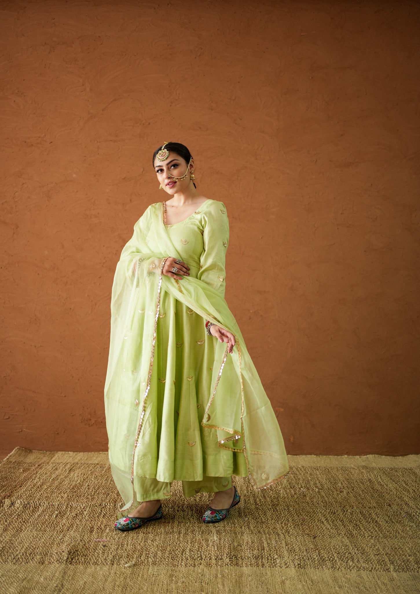 Chandani Pista Anarkali Set
