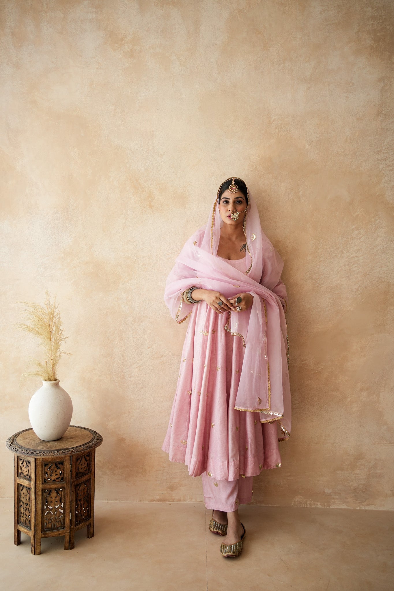 Chanani Pink Anarkali Set