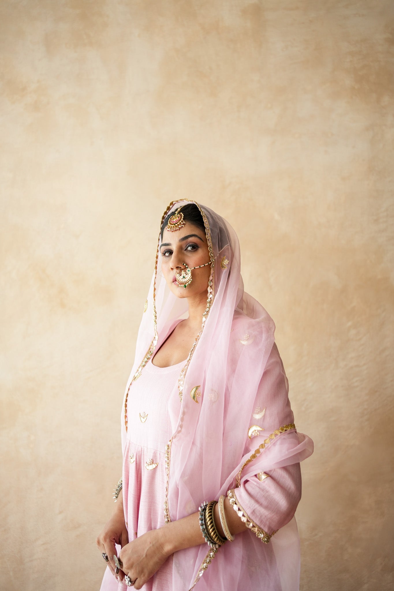 Chanani Pink Anarkali Set