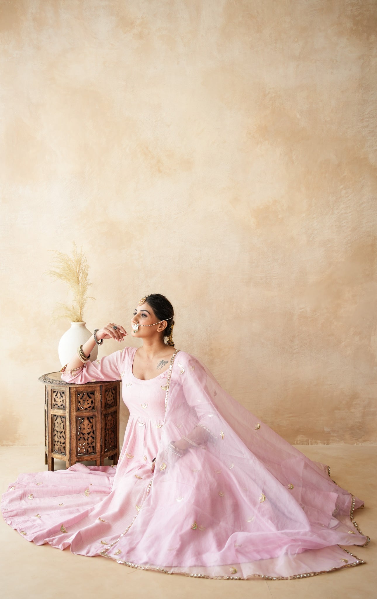 Chanani Pink Anarkali Set