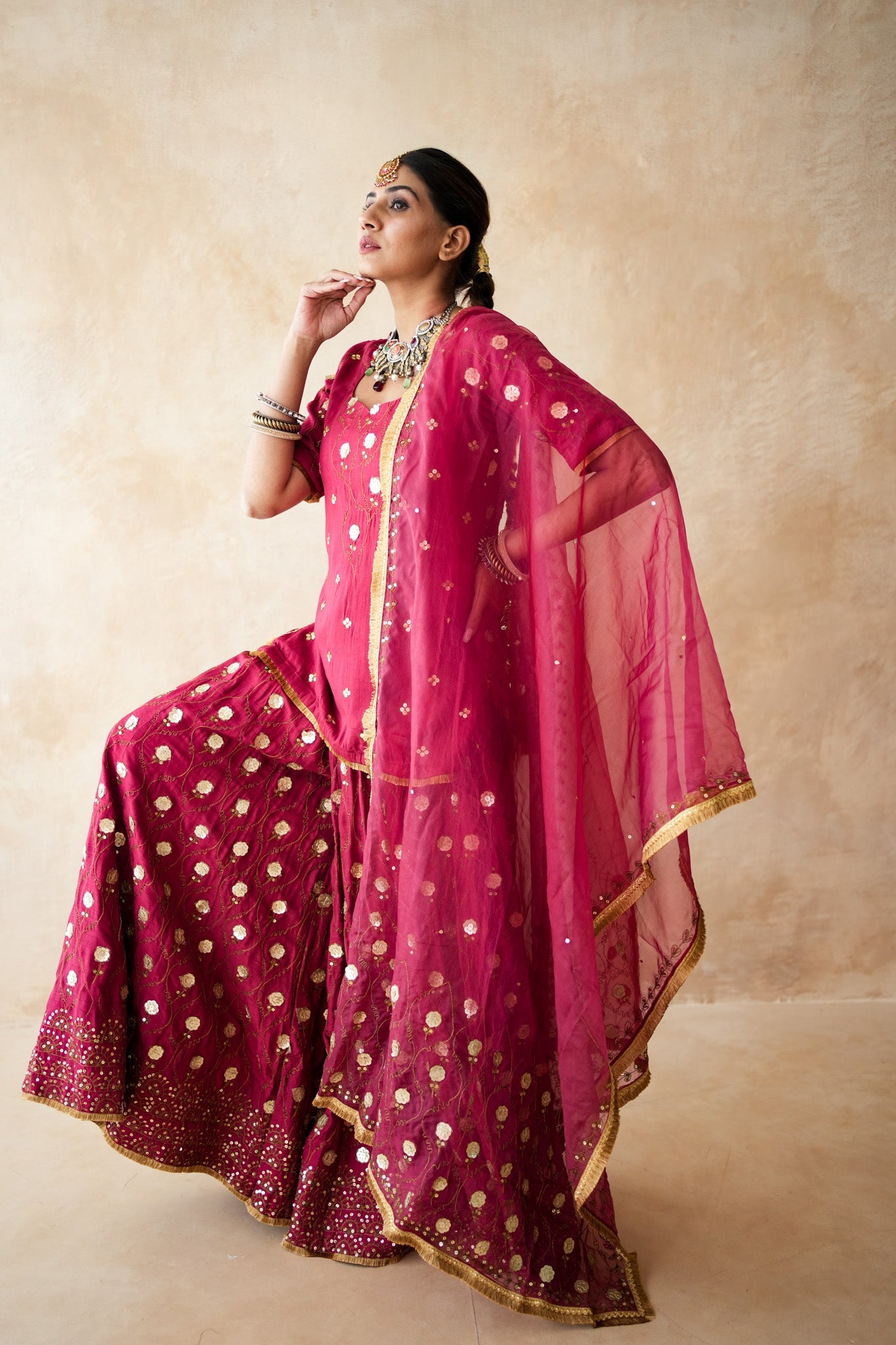 Masoom Red Sharara Set