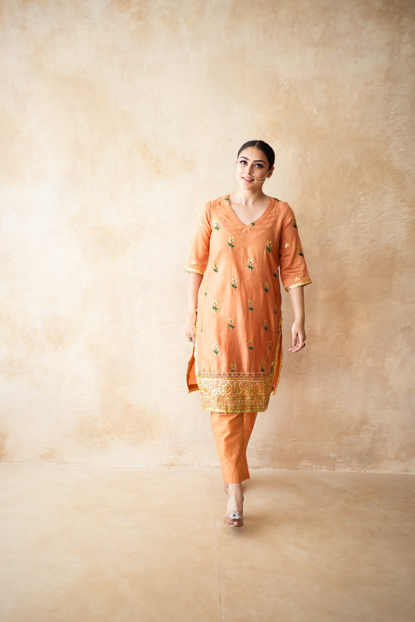Jamila Rust Kaftan Set