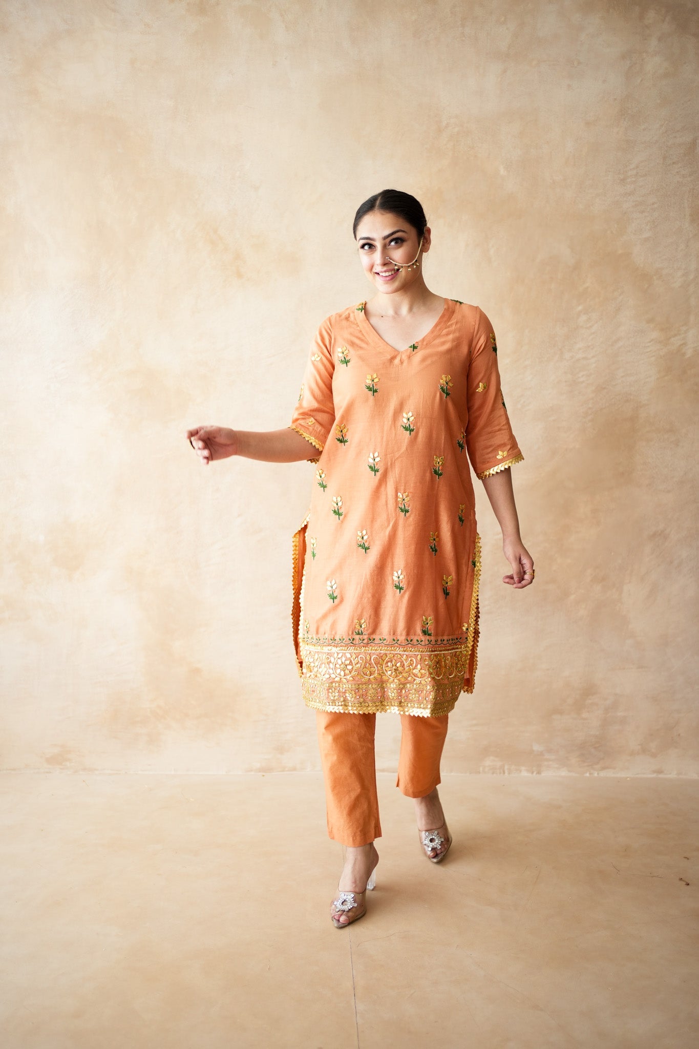 Jamila Rust Kaftan Set