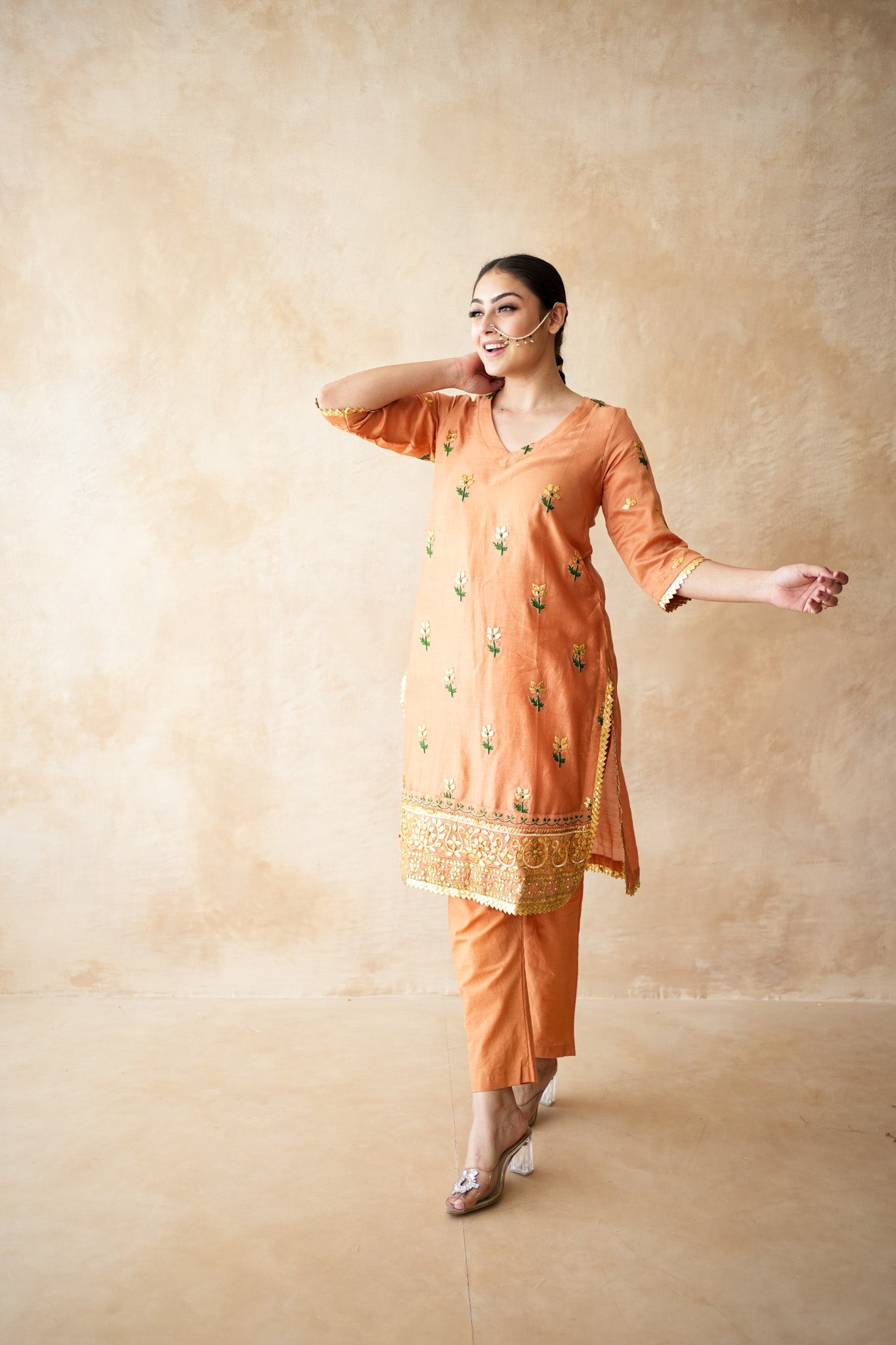 Jamila Rust Kaftan Set