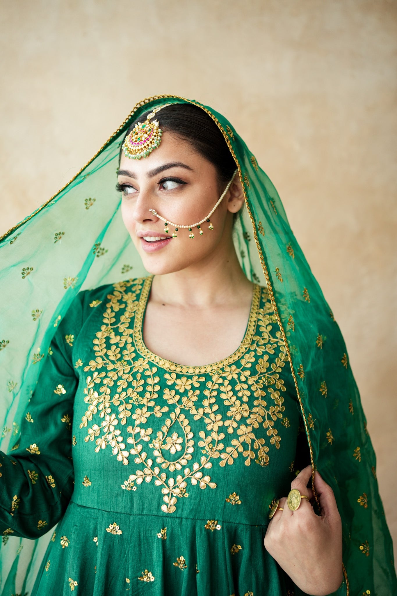 Sitara Green Aanarkali Set