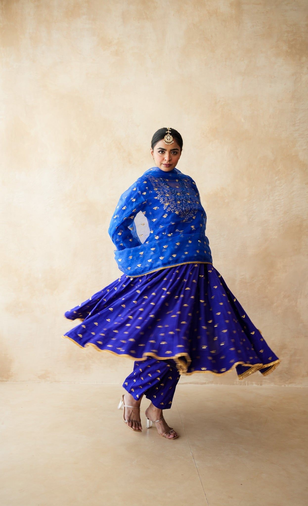 Sitara Blue Anarkali set