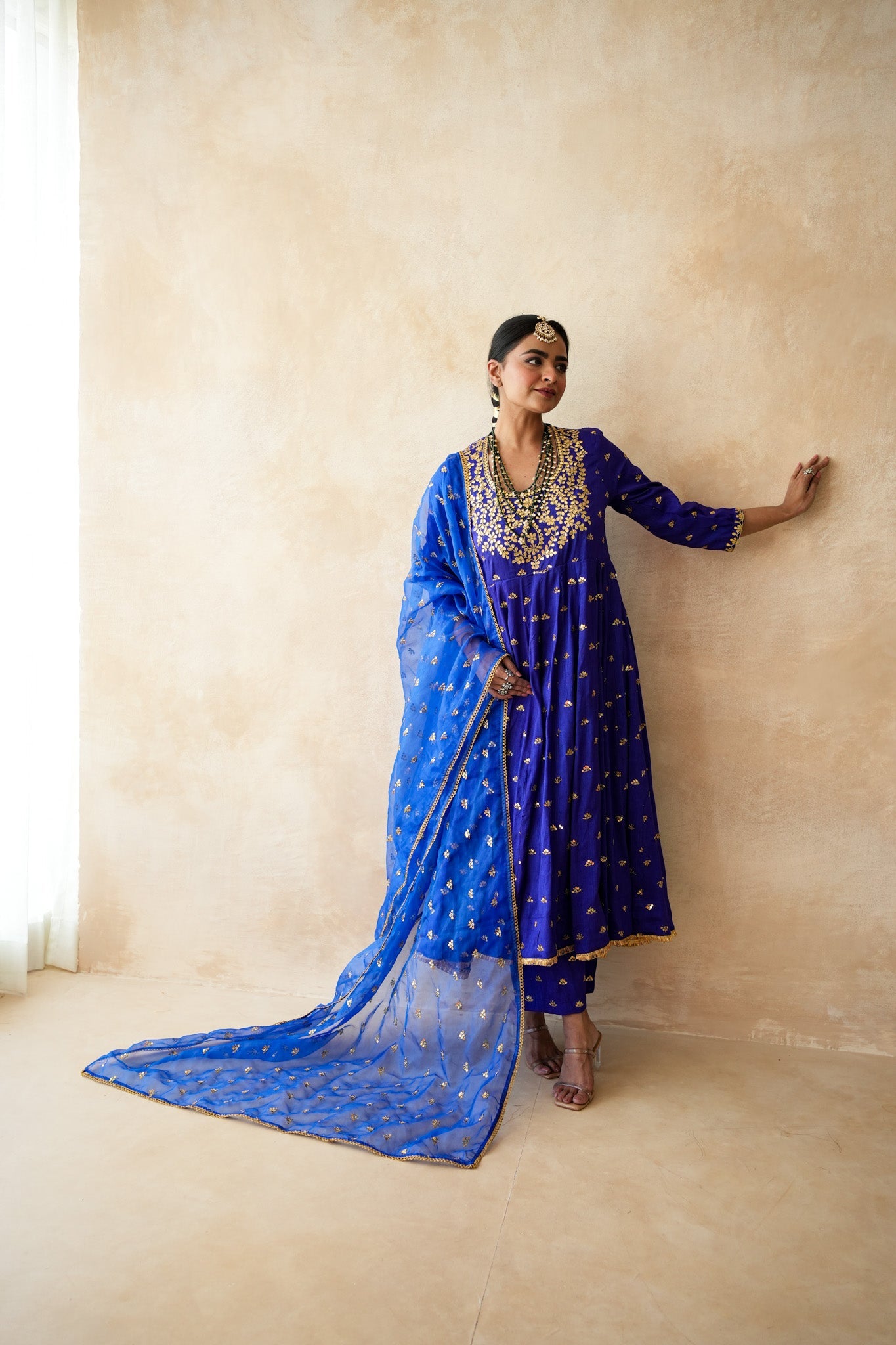 Sitara Blue Anarkali set