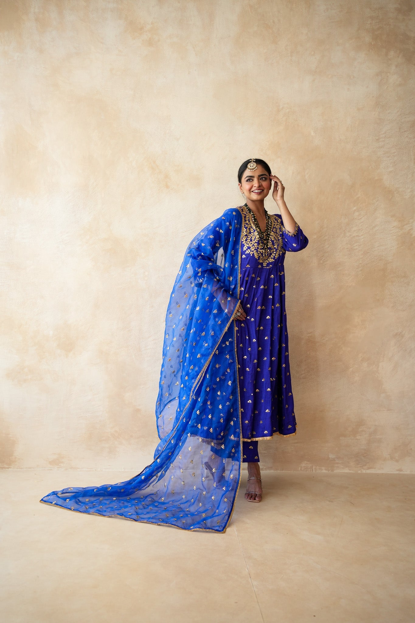 Sitara Blue Anarkali set
