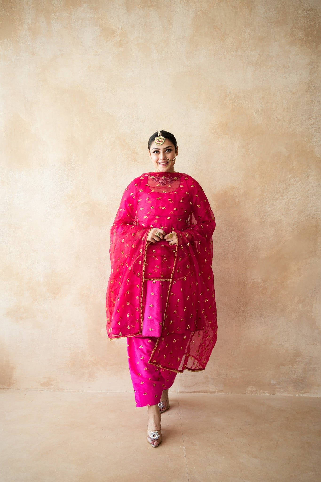 Riza Pink Anarkali Set