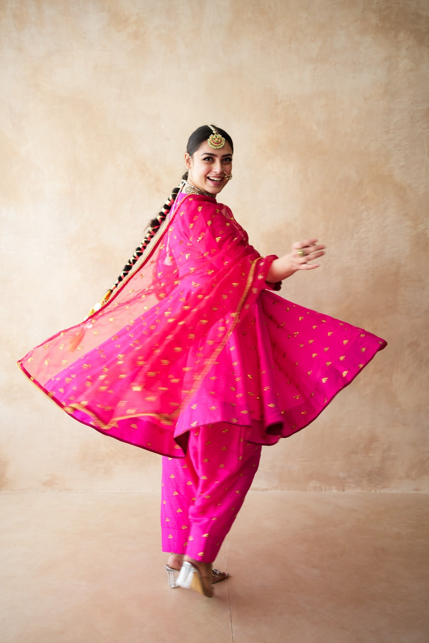 Riza Pink Anarkali Set