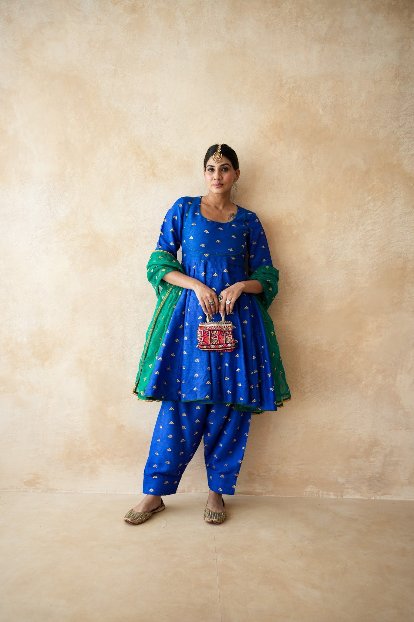 Riza Blue Anarkali Set