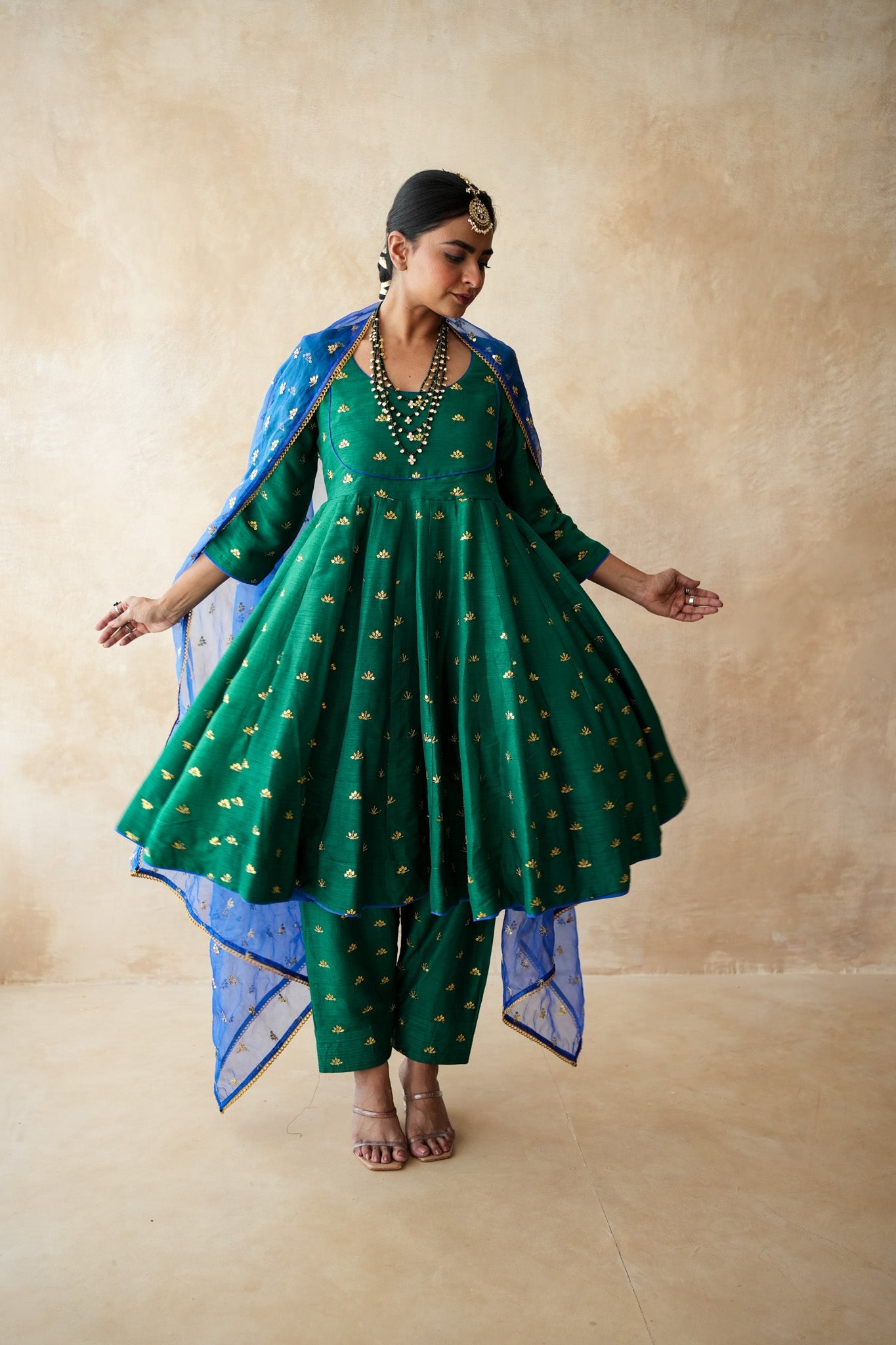 Riza Green Anarkali Set