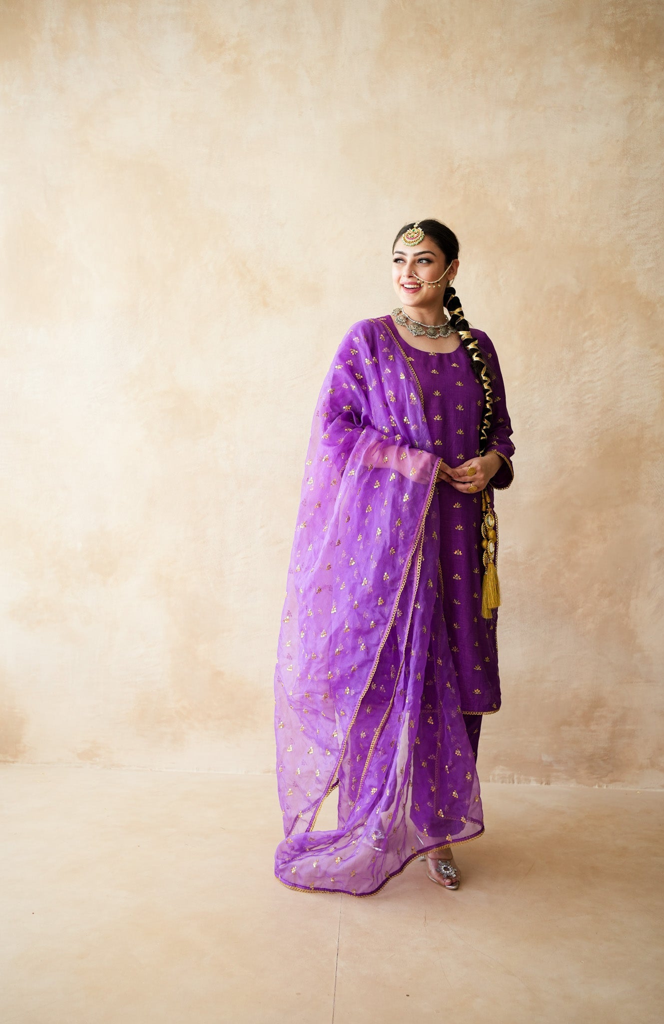 Meera Purple Straight Set