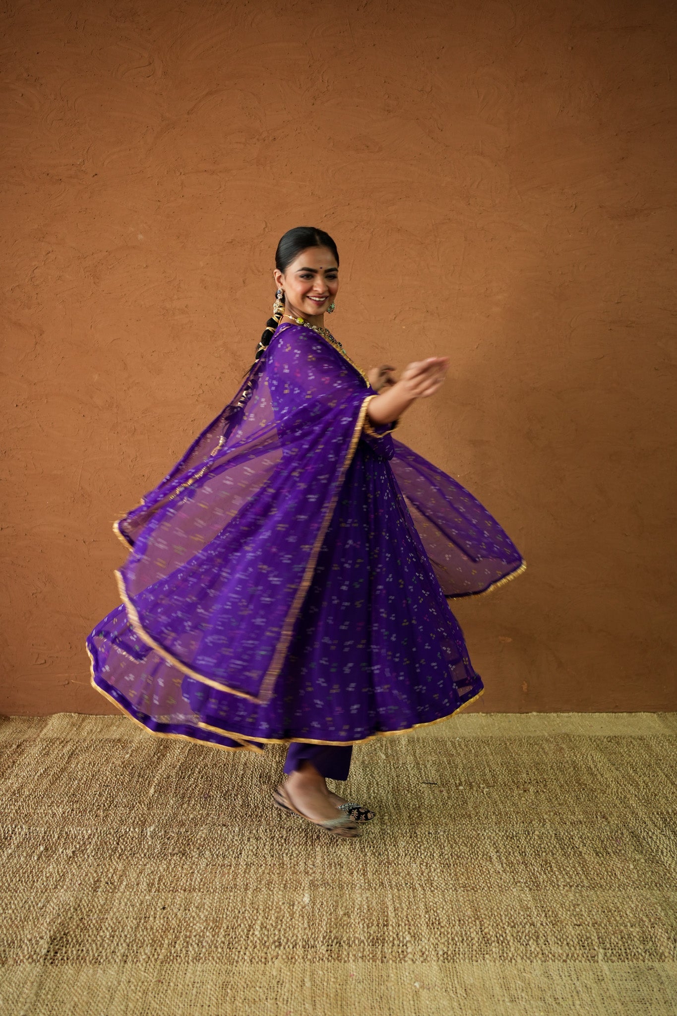 Arzu Purple Anarkali Set