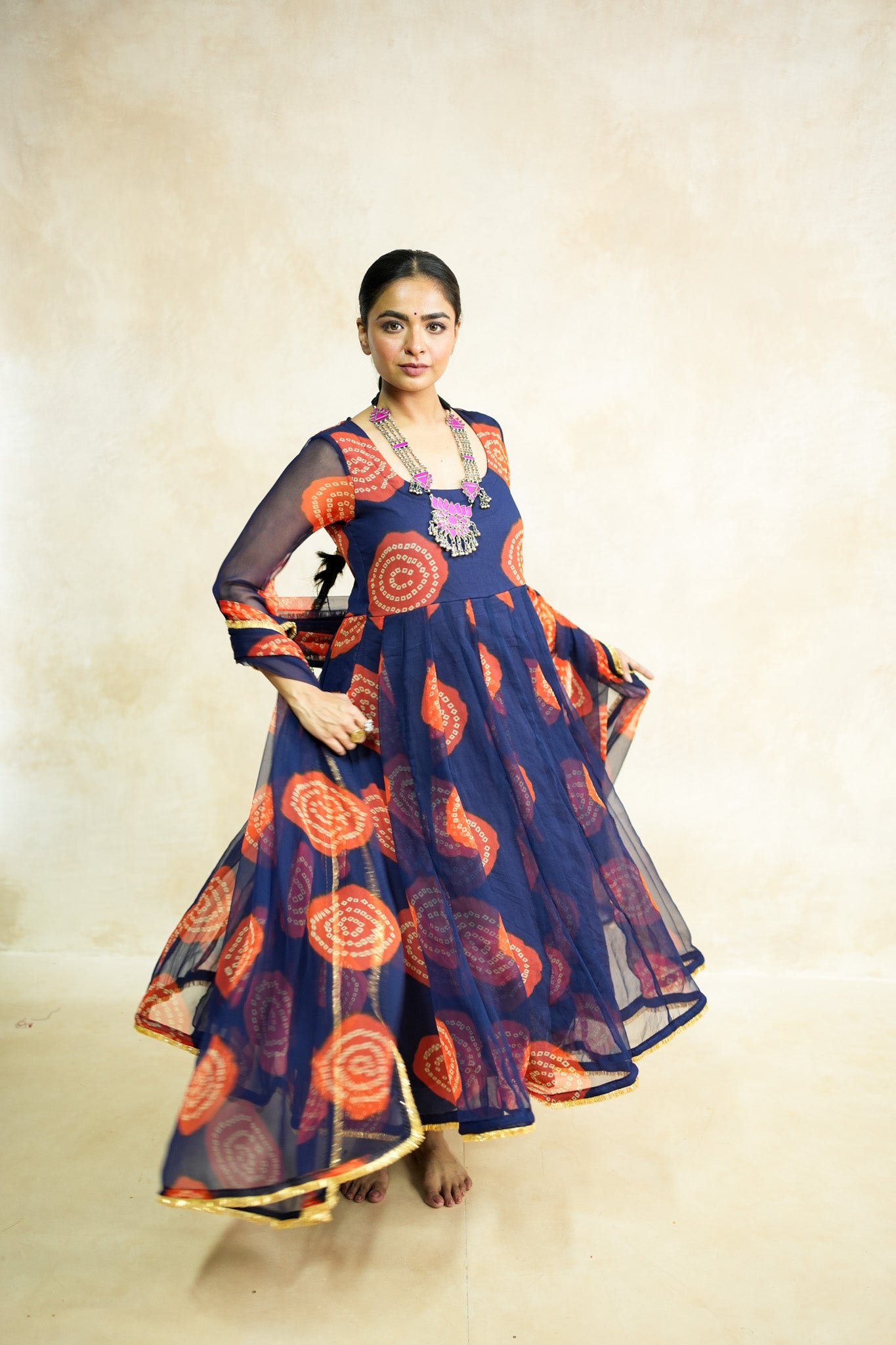 Arzu Blue Anarkali Set