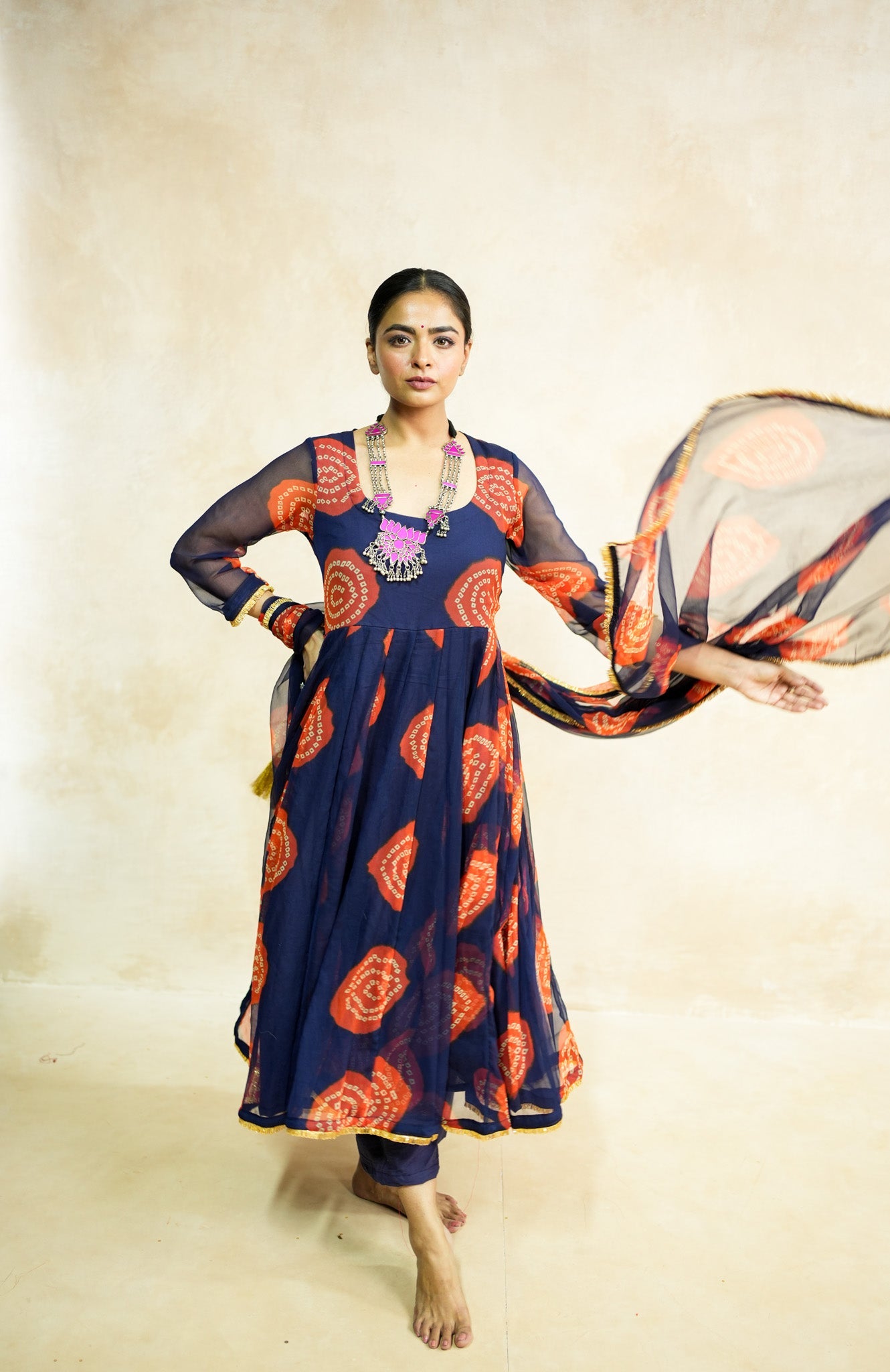 Arzu Blue Anarkali Set