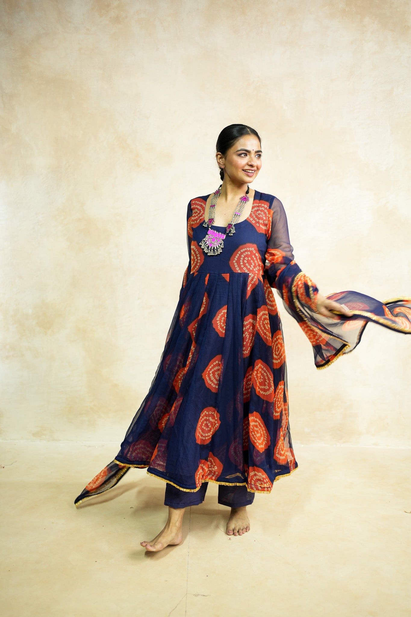 Arzu Blue Anarkali Set