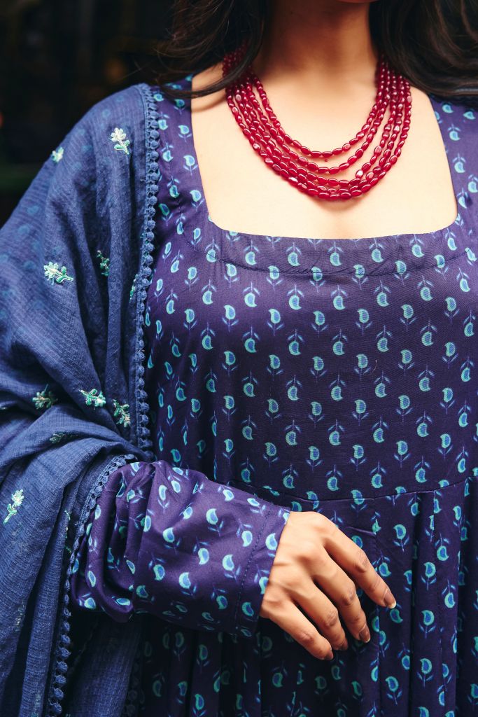 Umrao Blue Anarkali Set