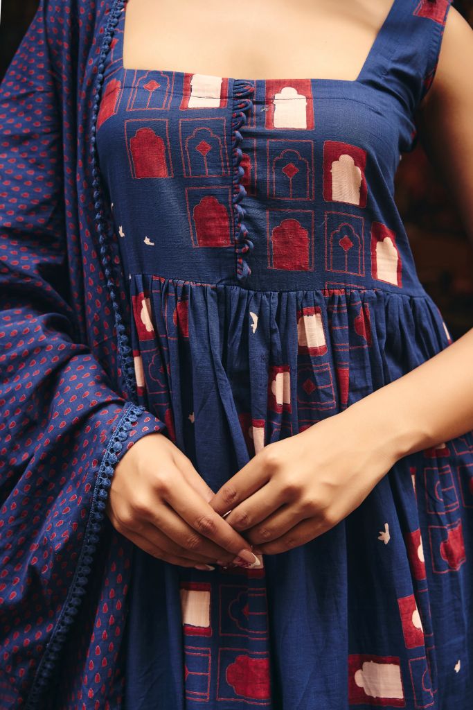 Bhumi Blue Anarkali Set