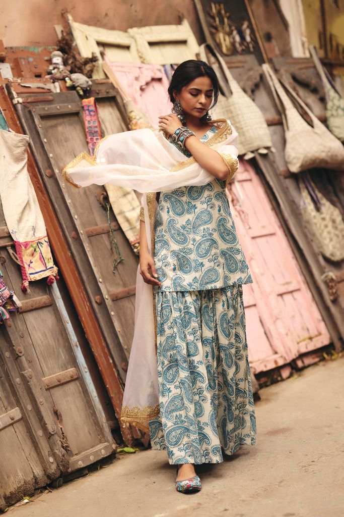 Leela offwhite Sharara Set