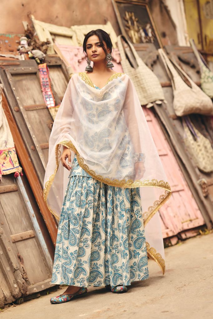 Leela offwhite Sharara Set