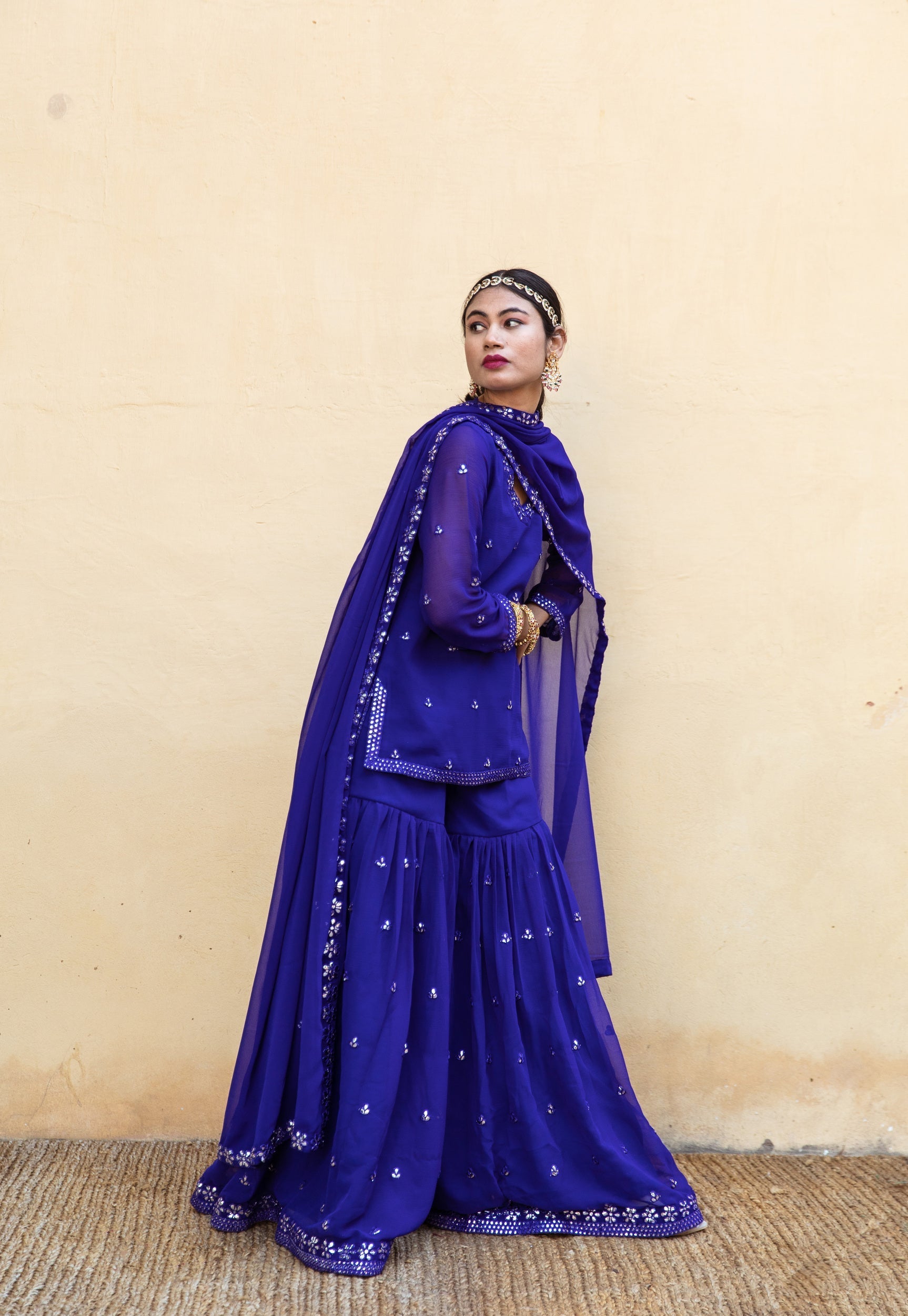 Hoor Blue Sharara Set Gulabo Jaipur