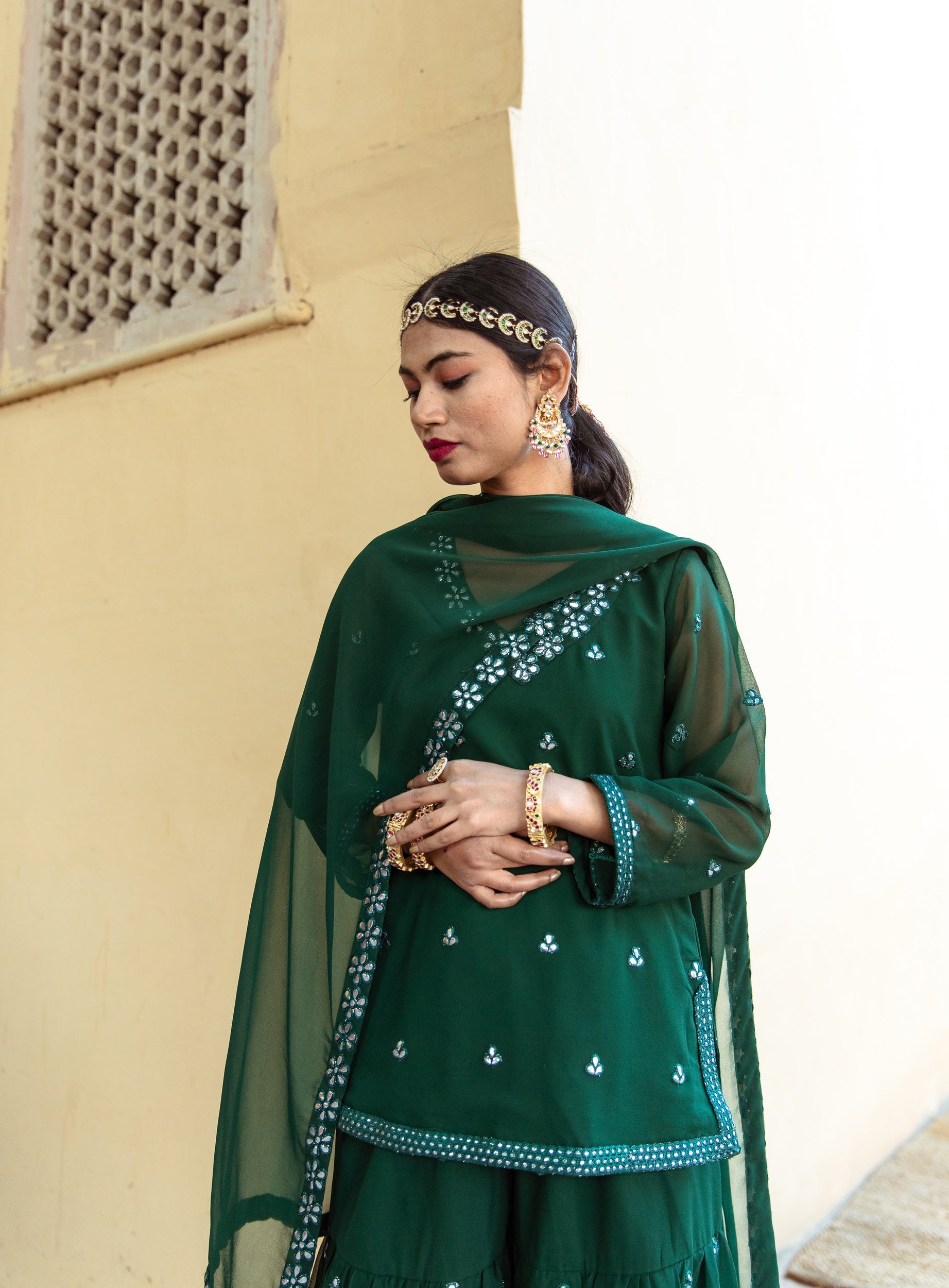 Hoor Green Sharara Set Gulabo Jaipur