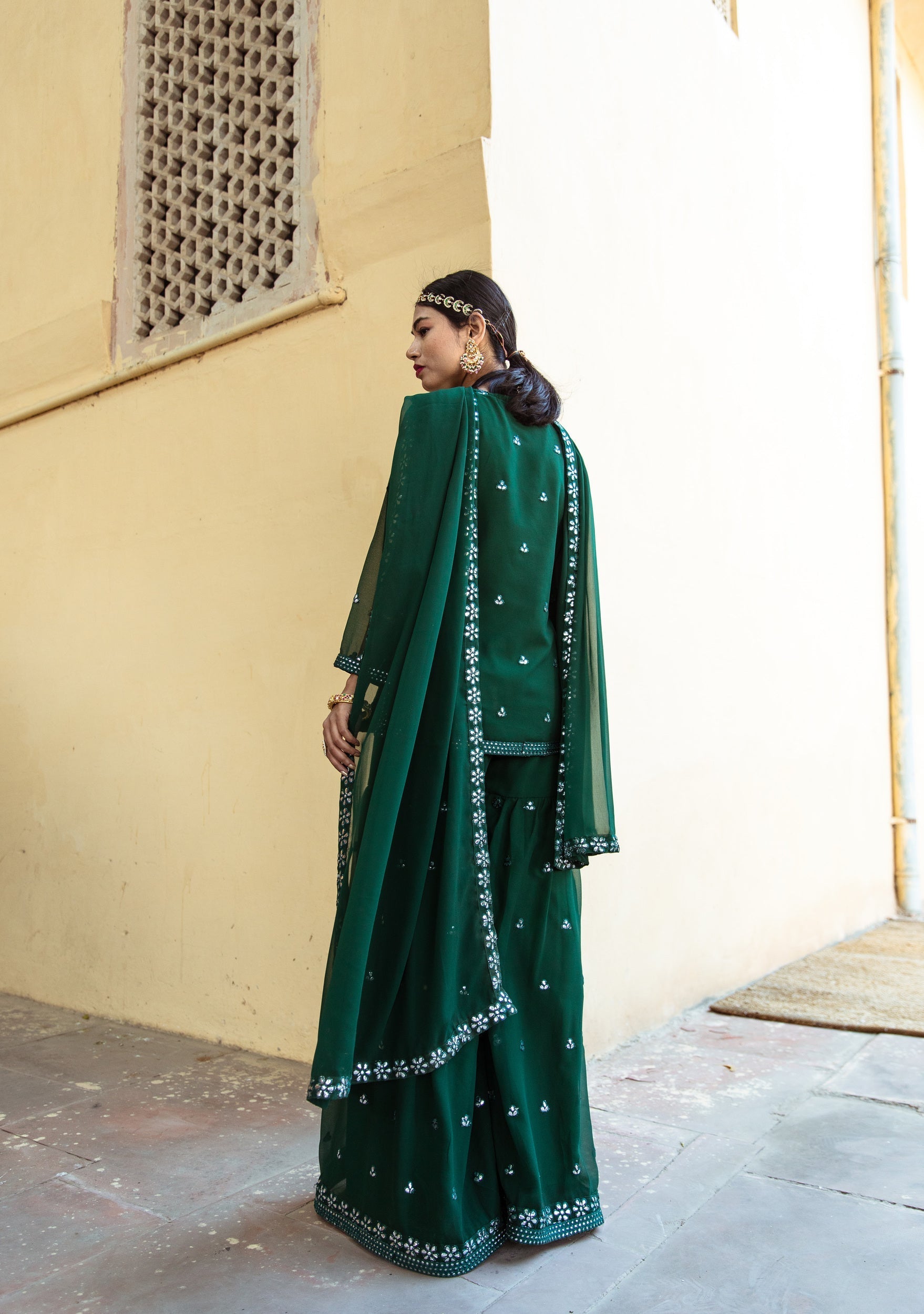 Hoor Green Sharara Set Gulabo Jaipur